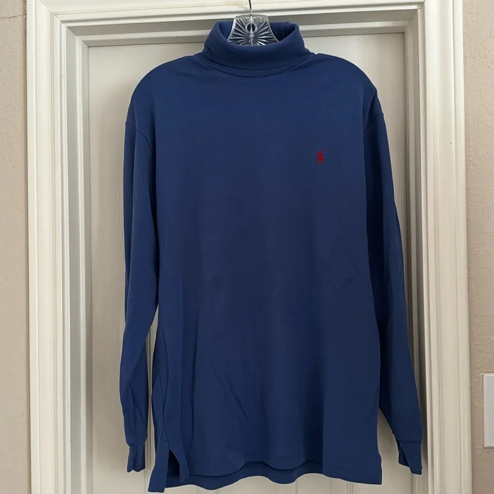 POLO RALPH LAUREN men’s blue turtleneck, Medium